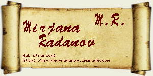 Mirjana Radanov vizit kartica